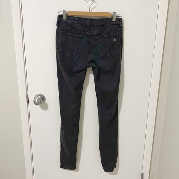 Rag & Bone Mid Rise Soft Twill Jeggings, Washed Black Size 27 - Picture 4 of 14